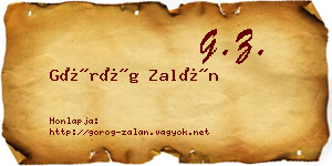 Görög Zalán névjegykártya