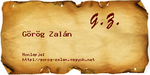 Görög Zalán névjegykártya